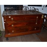 A French Mahogany Empire Style Straight Front Chest, early 20th century, the three graduated drawers