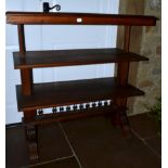 A Victorian Walnut Metamorphic Three Tier Dumb Waiter, late 19th century, of rectangular moulded
