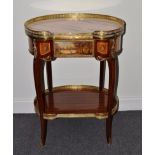 A Louis XV/Transitional Style Kidney Shaped Two-Tier and Gilt Metal Mounted Side Table, 20th