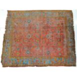 Ushak Carpet West Anatolia, circa 1900 The soft peach field with an all over design of stylised