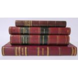 Four leather-bound books of British topography comprising: Staveley History of Churches in