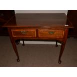 A George III Oak Crossbanded and Parquetry Decorated Dressing Table, late 18th century, with two