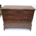 A George III Mahogany Straight Front Chest of Drawers, early 19th century, with two short over three