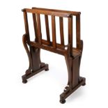 A Victorian Mahogany Folio Stand, 3rd quarter 19th century, the turned handles with a spring