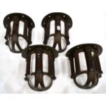 A Set of Four Musgrave's Patent Cast Iron and Mahogany Bridle Racks, early 20th century, with turned