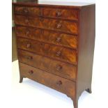 A Regency Mahogany Straight Front Chest of Drawers, early 19th century, of two short over five
