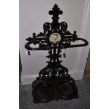 A Victorian Cast Iron and Black Painted Stick Stand, with 19th century lozenge registration mark,