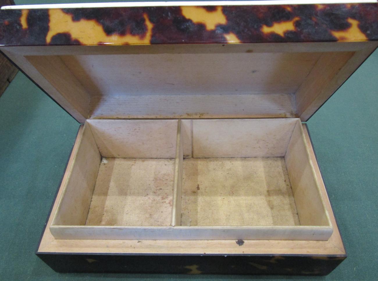 A Tortoiseshell and Ivory Banded Cigarette Box, 1920s, of rectangular form, 19cm wide - Image 2 of 4