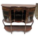 A Victorian Rosewood and Marquetry Inlaid Chiffonier, late 19th century, of serpentine shaped form