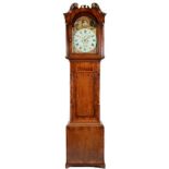 An Oak and Mahogany Eight Day Longcase Clock, signed Jas Pratt, Askrigg, circa 1817, swan neck