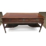 A Mahogany, Boxwood, Ebony Strung and Tulipwood Banded Sideboard, the rectangular top above two long
