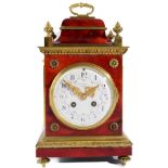 A Tortoiseshell and Gilt Metal Mounted Striking Mantel Clock, retailed by Goldsmiths & Silversmiths,