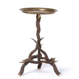 Antler Furniture: A Late Victorian Pedestal Occasional Table, the pedestal constructed from six