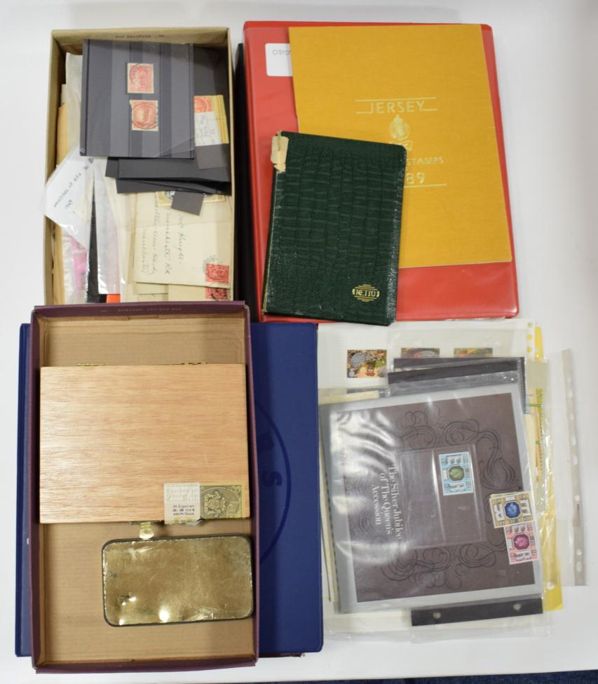 Large Box with World and GB Sorter - With 4 stockbooks of Commonwealth and World and 2 large books