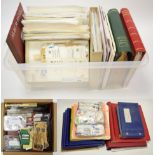 GB, Europe and World Stamps - With country lots on leaves, France in boxes, some GB face, albums and