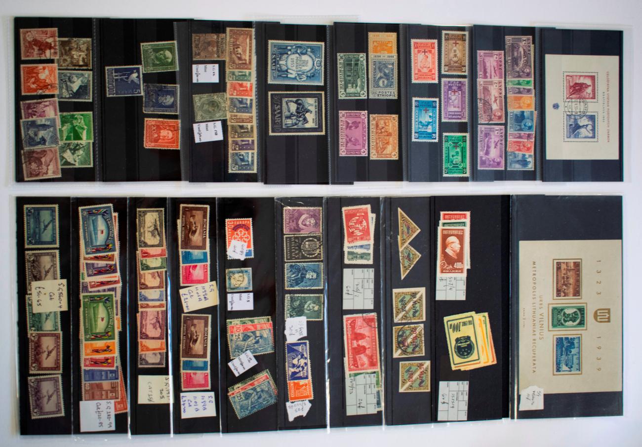 World - Small assortment of better items on stockcards mint and used. With China 1949 Trade Union