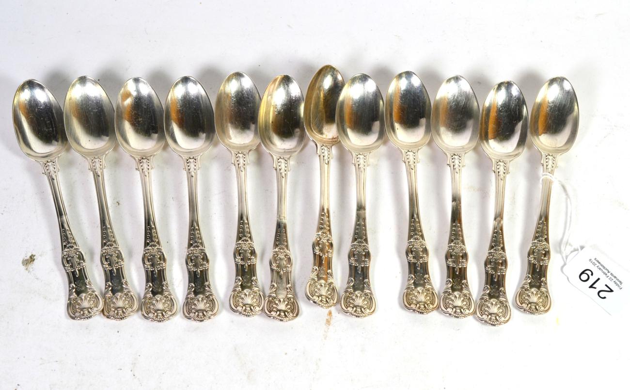 A set of twelve Victorian silver Queen's pattern tea spoons, Thomas Bradbury & John Henderson,