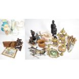 Miscellaneous ceramics, carvings, metal wares and other items including British and Oriental