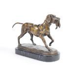 In the manner of P.J. Mene, a bronze figure of a hound and game