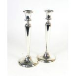 A pair of American silver candlesticks, Ellmore Silver Co, Meriden, Connecticut, mid 20th century,