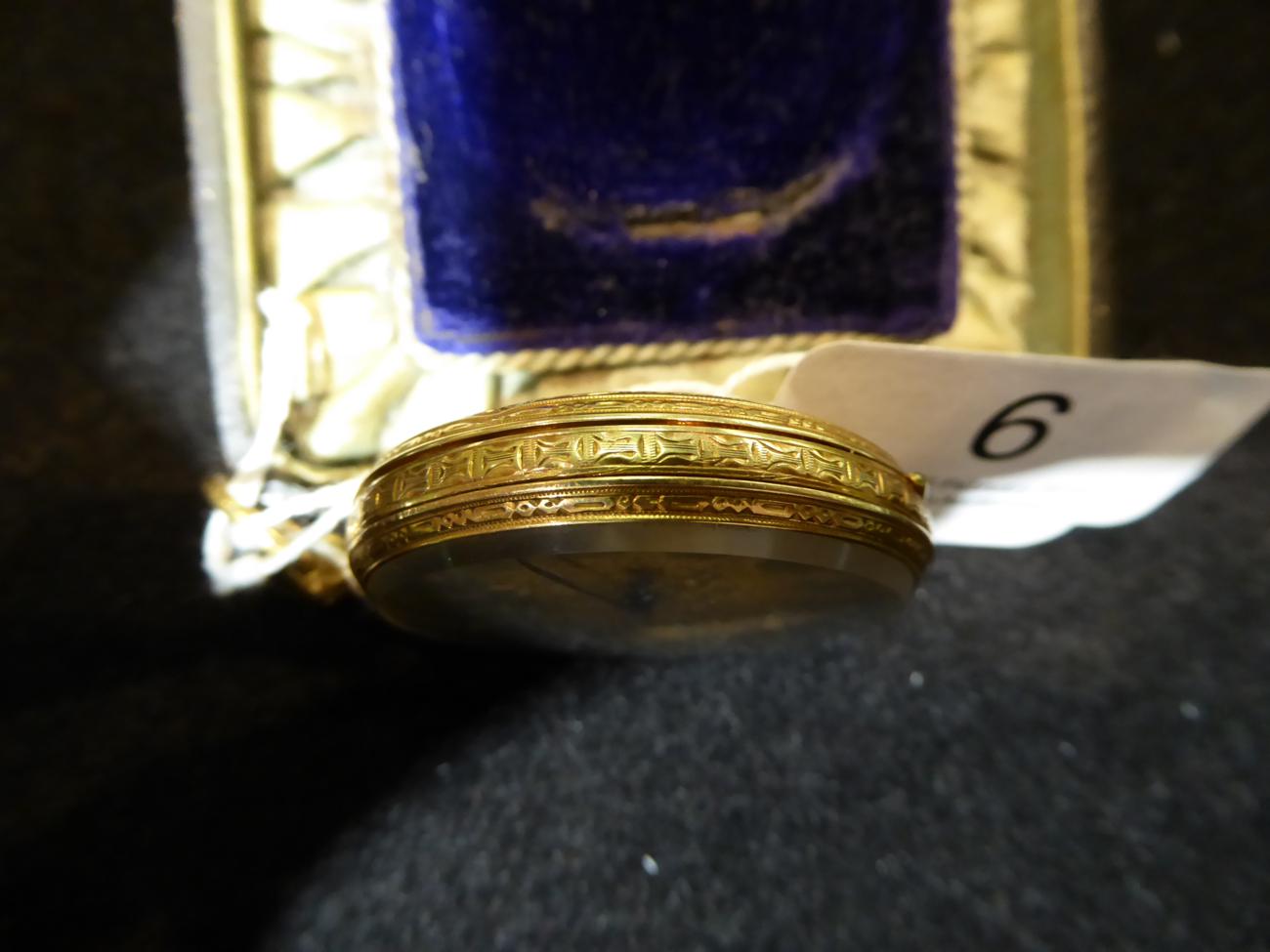 An 18 carat gold outer cased open face pocket watch, signed ''Snow, Ripon'', in original case - Image 5 of 7