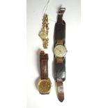 A 9 carat gold ladies wristwatch together with two further wristwatches (3)