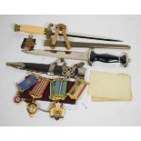 Two Third Reich-type daggers; a First World War 1914-1915 Star with associated paperwork, and a