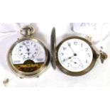 A full hunter Neillo pocket watch, case stamped 800, case decorated with fireflies