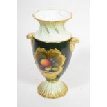 Coalport vase decorated with fruit, signed Malcolm Harnett