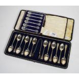 A set of six white metal teaspoons, stamped ''Silver'', in the manner of Alexander Ritchie of