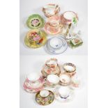 First edition Coalport figure 'The Snowman'; 18th century cup and saucer; Spode cup and saucer;