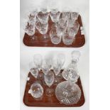 A set of eight Waterford crystal wines, eight similar tumblers possibly Waterford in two sizes,