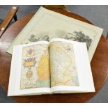 A limited edition facsimile publication, Saxton's Atlas, calf spine, slip case and replica maps,