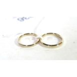 Two 18 carat white gold band rings, finger sizes M1/2 and N1/2 (2). Gross weight - 4.12 grams.