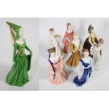 A group of Coalport figures of Queens and Lady's (some a.f.) (8)