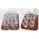 A part service of Stuart Crystal Oleta pattern table glass, various numbers in four sizes;