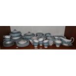 A Wedgwood turquoise Florentine eight place setting dinner tea service