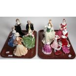 Two trays of Royal Doulton figures