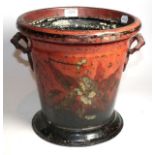 A 19th century painted tin twin handled bucket