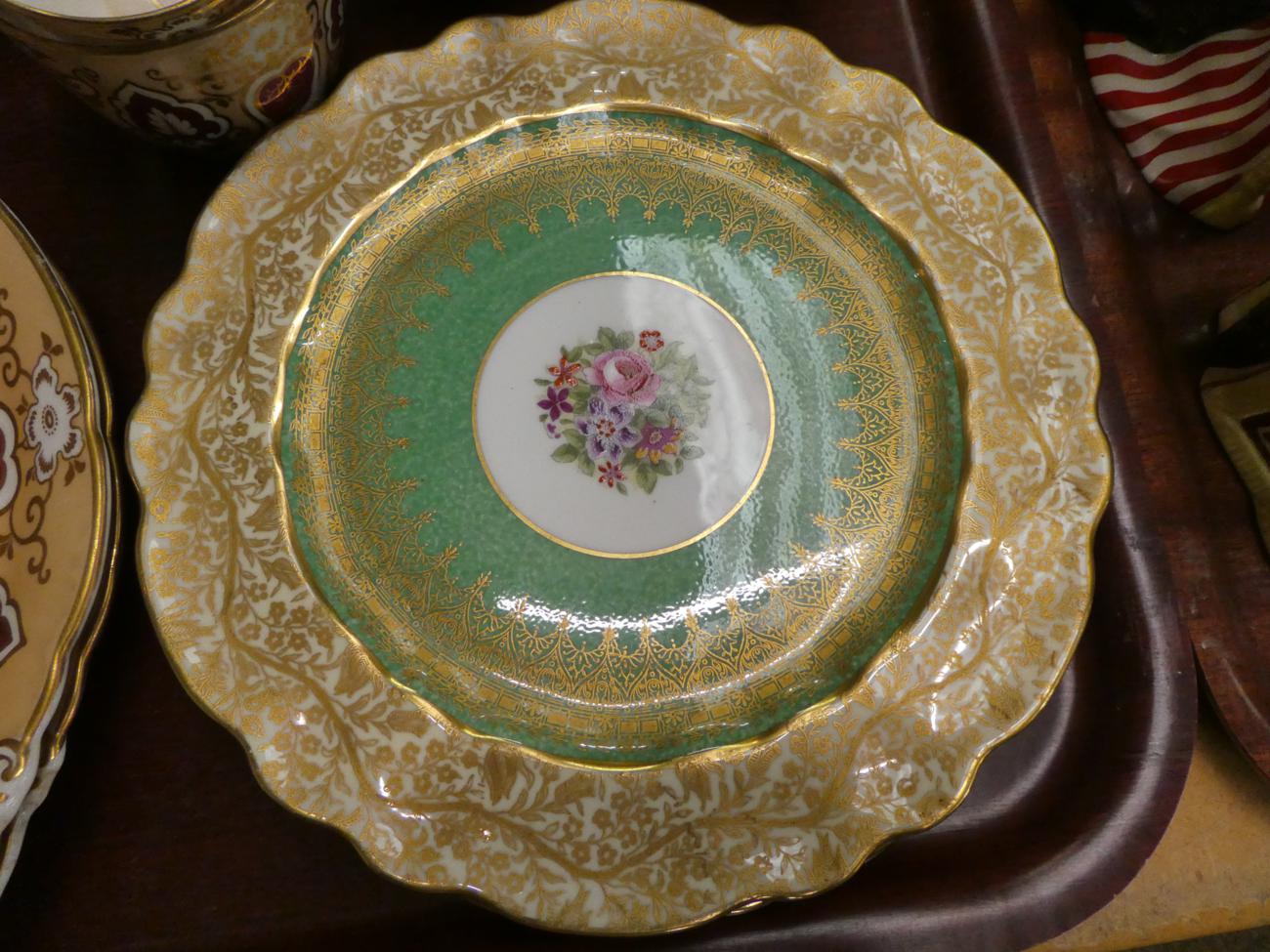 Four pieces of George Jones dessert wares; a 19th century tea service; and a Derby cabinet cup and - Image 4 of 6