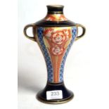 A William Moorcroft Macintyre Aurelian ware twin-handled vase, designed in 1897, transfer printed