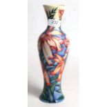 A modern Moorcroft pottery Red Hairy Heath pattern vase by Emma Bossons, limited edition 41/75