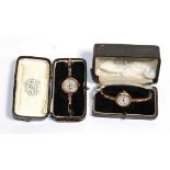 A 9 carat gold ladies Rolex wristwatch, and another 9 carat ladies wristwatch (2)