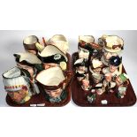 Royal Doulton Toby/character jugs (two trays)