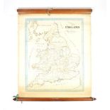 England Hand-drawn map of England, c.19th century, hand-coloured in outline with wash shadow to