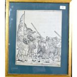 Schoen, Erhard Sheet from a mural series showing Landsknecht troops, c.1530, framed and glazed.