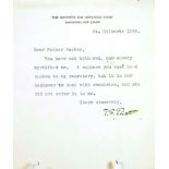 Eliot, Thomas Stearns Typed letter signed ('T.S. Eliot') to Father Hawker in relation to a seeming