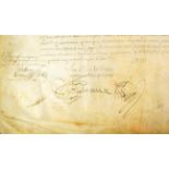 Louis XIV Document signed 'Louis' in a possibly childish hand, granting tolls to the Comte de a