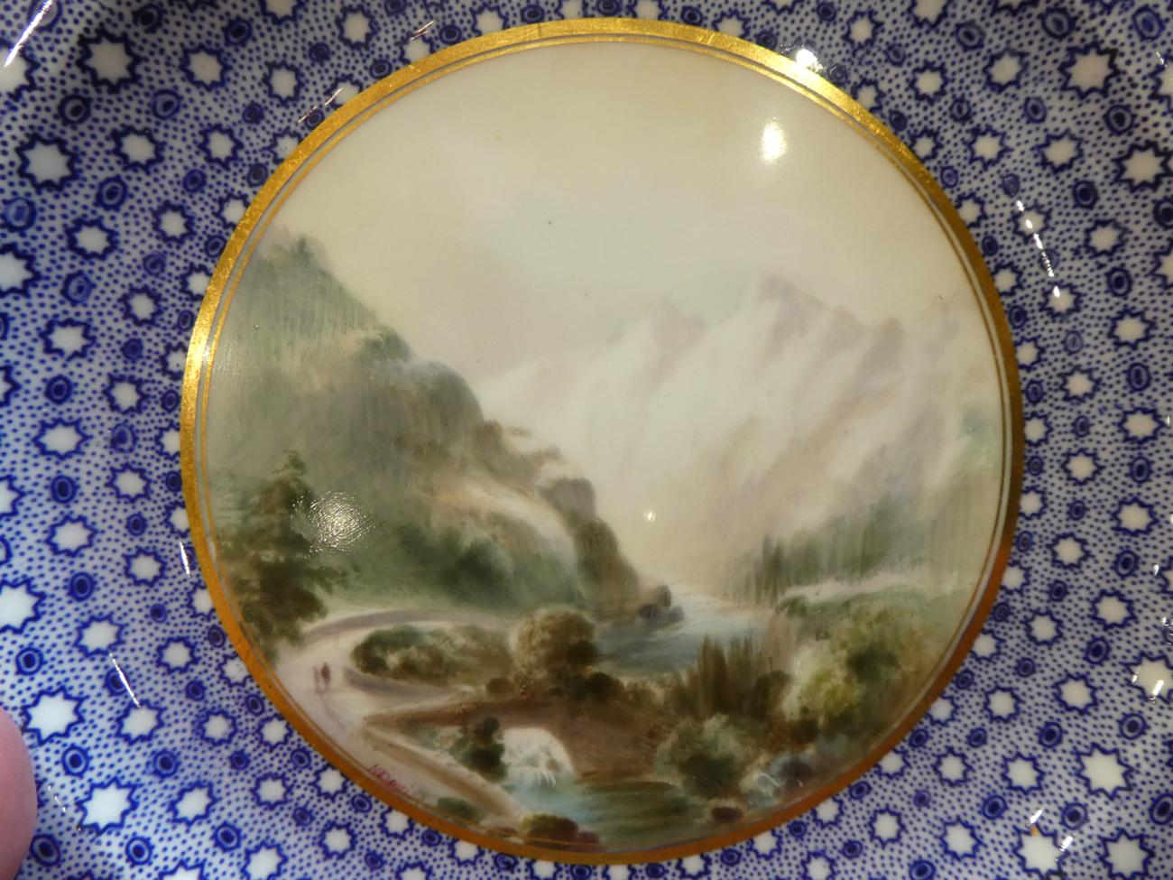 A Royal Worcester Porcelain Dessert Service, painted by Harry Davis, 1902, with lakeland scenes in - Image 8 of 8