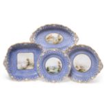 A Royal Worcester Porcelain Dessert Service, painted by Harry Davis, 1902, with lakeland scenes in